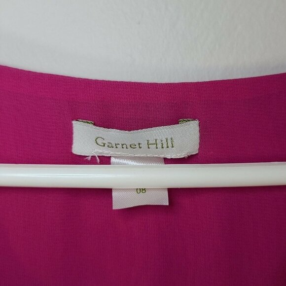 Garnet Hill 100% Silk V Neck Empire Waist Pink Dress Size‎ 8 - Picture 4 of 8